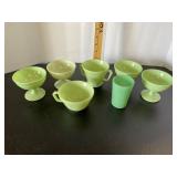 Green Glass Cups Green Glass Cups