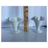 Small Milk Glass Hobnail Vases Small Milk Glass Hobnail Vases