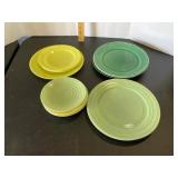Vintage Green and Yellow Plates Vintage Green and Yellow Plates