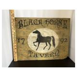 Wooden Black Horse Tavern Sign Wooden Black Horse Tavern Sign
