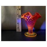 Fenton Amberina Hobnail Vase Fenton Amberina Hobnail Vase