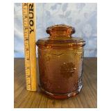 Amber Indiana Glass Tiara Canister