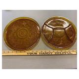 Amber Indiana Glass Tiara Serving Trays