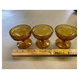 Amber Indiana Glass Tiara Sherbet Dishes