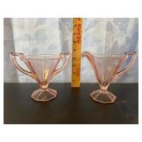 Pink Depression Sugar Bowl and Creamer
