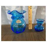 Rainbow Hand Blown Blue Glass