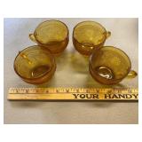 Amber Indiana Glass Tiara Mugs