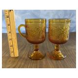 Amber Indiana Glass Tiara Glasses