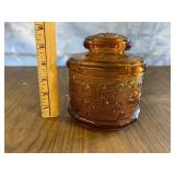Amber Indiana Glass Tiara Canister