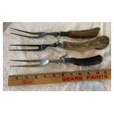 Sterling Trimmed Vintage Carving Forks