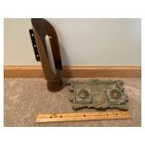 Brass Inkwell Tray and Candle Holder