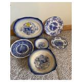 Vintage Blue and White Plates