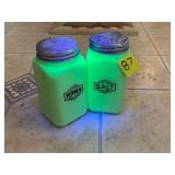Jadeite Uranium Glass Salt and Pepper