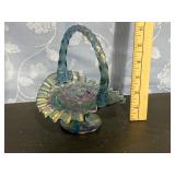 Fenton Iridescent Ruffled Basket