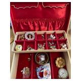 Vintage Jewelry Box and Contents