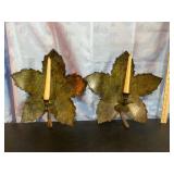 Metal Leaf Wall Candle Holders
