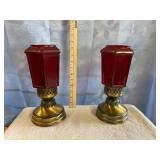 Painted Glass Oil Lamps
