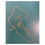 10 K Stamped Necklace-Broken