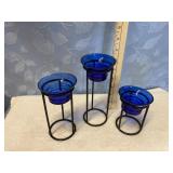 Cobalt Blue Candle Holders
