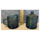 Indiana Glass Blue Creamer/Sugar Bowl
