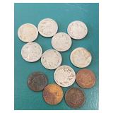 Buffalo Nickles and Indian Head Pennies