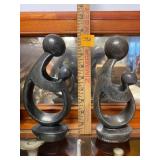 MCM Granite Japanese Figurines Signed
