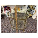 Vintage Metal and Glass Bar Cart