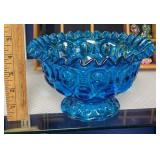Blue Ruffled Bowl