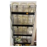 Metal Shelf and Contents
