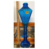 Vintage Blue Glass Lantern