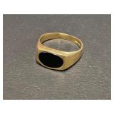 Size 11 14K Plated Onyx Ring
