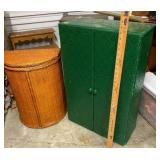 Wicker Hamper and Cabinet