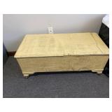 Vintage Wooden Trunk on Casters