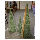 Light Up Glitter Cone Christmas Trees
