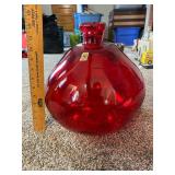 Large Viva Terra Balloon Red Glass Vase