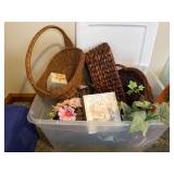 Tote of Baskets and Decor