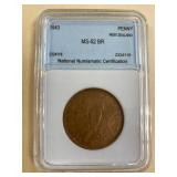 1943 New Zealand Penny MS-62