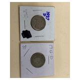 1937 D Buffalo and 1912 D V Nickels