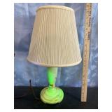 Vintage Uranium Glass Slag Lamp
