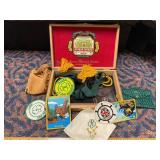 Wooden Box of Scout Items
