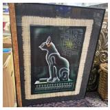 Egyptian Cat on Papyrus Paper