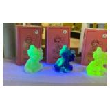 Mosser Uranium Glass PeeWee Clowns
