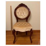 Victorian Rose Carved Tufted Chair