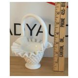 Fenton Milk Glass Hobnail Basket