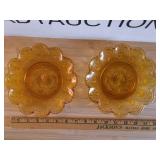 Vintage Amber Brockway Glass Plates