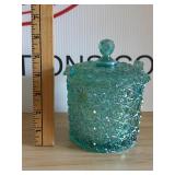 Fenton Blue Carnival Glass Lidded Candy Dish