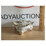 Vintage Footed Porcelain Trinket Box