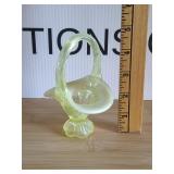 Fenton Uranium Topaz Opalescent Basket