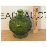Vintage Moon and Star Green Lidded Dish