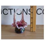 Fenton Plum Opalescent Basket
